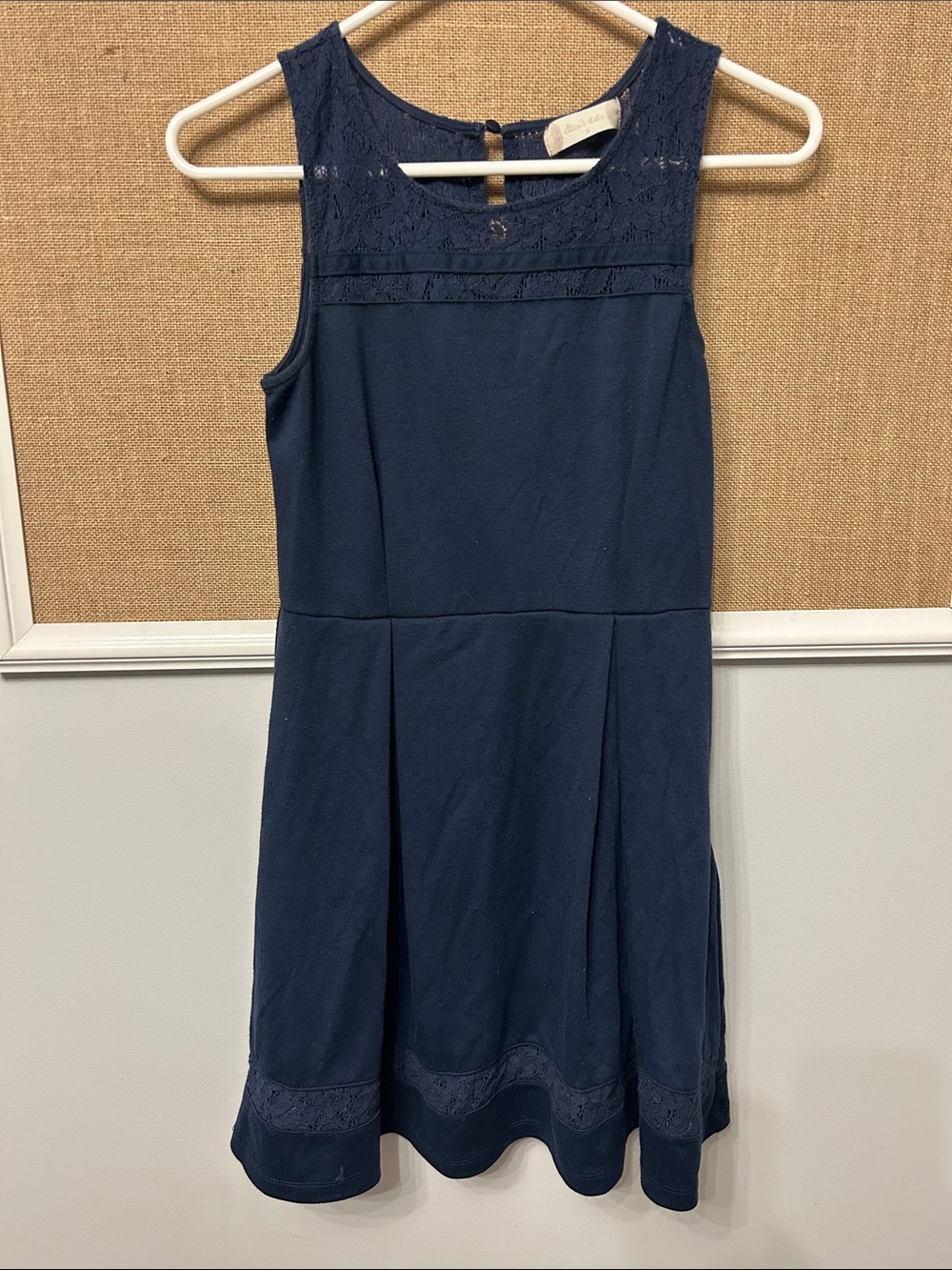 Altar'd State Navy Lace-Trim Sleeveless Dress